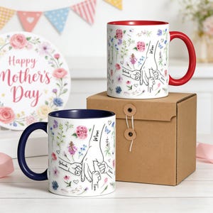 Custom Mom with Kids Names Mug, Personalized Name Wildflower Mug, Floral Coffee Mug for Mom, Mother's Day Gift for Her. image 6