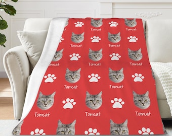 Personalisierte Hundedecke mit Namen, individuelle Haustier-Fotodecke für Katzenmamas, einzigartiger Hundefotowurf, perfektes Geschenk für Hundemamas & Tierliebhaber.