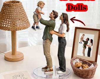 Custom 3D Family Bobblehead Figurine, Personalized Portrait, Custom Photo Statue Gift for Him/Her, Unique Anniversary Gift.