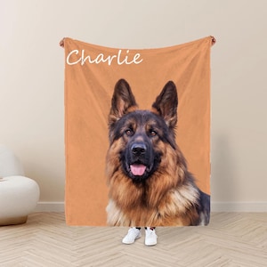 Personalized Pet Photo Blanket, Custom Dog Blanket, Pet Lover Gift, Custom Photo Throw, Dog Memorial Blanket, Cozy Flannel Blanket