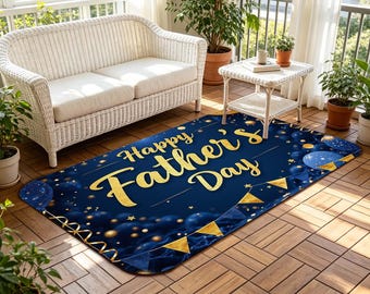 Elegant Father's Day Bath Mat, Non Slip Absorbent Doormat for Bathroom, Entryway, Bedroom and Heartwarming Father's Day Home Decor.