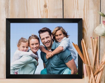 Custom Photo Diamond Painting Kit for Mother's Day, Turn Your Cherished Memories into Stunning Diamond Art, Unique DIY Gift for Moms.