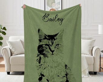 Custom Pet Pen Art Portrait Blanket, Personalized Dog Photo Throw, Unique Dog Face & Name Blanket, Perfect Gift for Dog Moms.