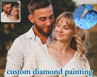 Personalized 5D Diamond Painting Kits for Mother's Day & Father's Day, Turn Your Photo into Stunning Diamond Art, Unique DIY Gift.