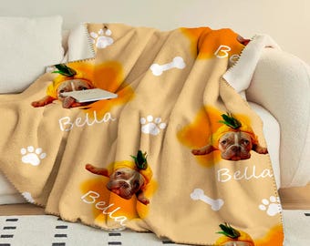 Custom Pet Photo Blanket - Personalized Dog Blanket, Pet Lover Gift, Custom Photo Throw Blanket, Dog Lover Gift, Pet Memorial Gift