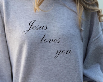 イエスはあなたを愛していますシャツ：キリスト教の聖書の一節が描かれた快適なカラーのTシャツ
