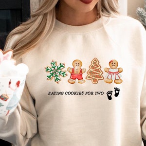 Funny Pregnancy Christmas Sweatshirt: Gingerbread Cookie Reveal Tee