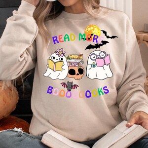 Spooky Teacher Halloween Shirt Read More Books Ghost Tee