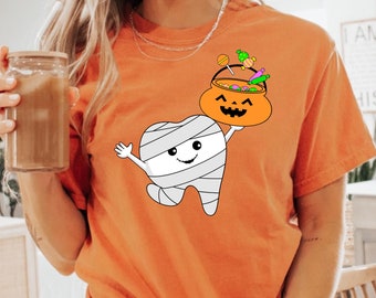 Spooky Dentist Halloween Shirt Dental Hygiene Costume Tee