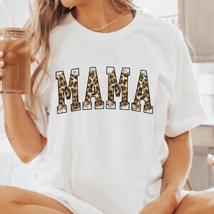 Leopard Mama Shirt Mothers Day Gift Mom Shirt Retro Mama Shirt Gift For Mom Mama Shirt Leopard Mama T-Shirt