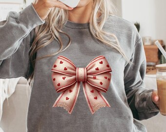 Coquette Valentijnsdagsweater: retroshirt met hartstrik