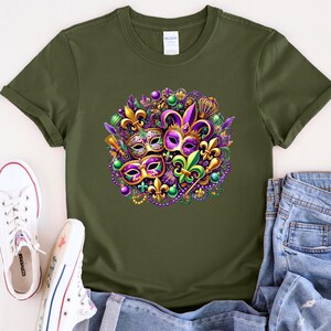 Mardi Gras Sweatshirt: Festival Masks, Beads, and Fleur-de-lis
