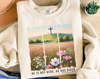 Camiseta "Él ha resucitado": Camiseta cristiana de Pascua con Jesús