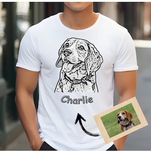 Custom Pet Portrait T-Shirt: Personalized Dog/Cat Photo Tee
