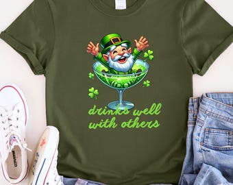 St Patrick's Day Baby Tee: Leprechaun Martini - Drinks Well With Others