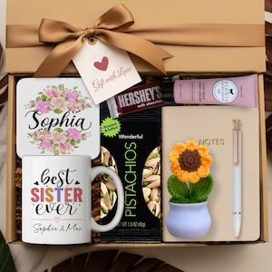 Custom Sister Care Package Sister Birthday Basket Sister Self Care Gift Box Sister Gift With Flower Sister Thank You Gift For Sister Crochet