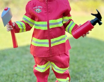 Kids Firefighter Costume Toddler Firefighter Costume Kids Costume Firefighter Halloween Costume For Kids Costume Halloween Fireman Costume