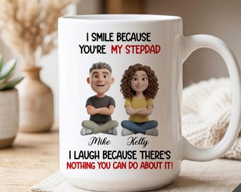 Personalized Stepdad Gift From Stepdaughter, Funny Stepdad Birthday Mug, Stepdad Christmas Gift, Stepdad Fathers Day, New Stepdad Present