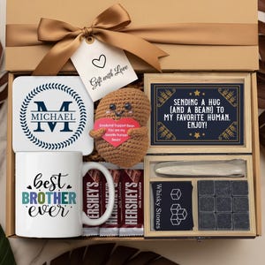 Brother Personalized Gift For Brother Thank You Gift For Brother Whiskey Gift Box Brotherly Love Gift Baskets For Brother Name Prints Gifts