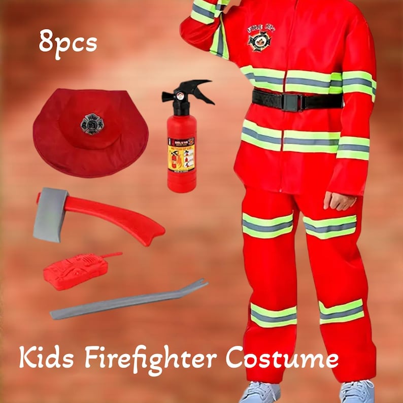 Kids Firefighter Costume Toddler Firefighter Costume Kids Costume Firefighter Halloween Costume For Kids Costume Halloween Costume For Toddler Fireman Costume For Kids Fireman Costume for Boys Firefighter Costume for Boys Firefighter Costume for Girl