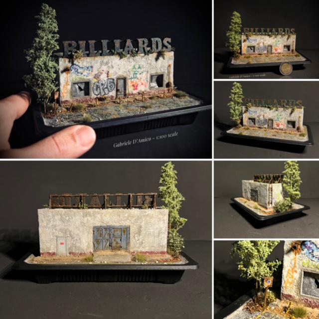 Abandoned Billiards Hall Diorama DIY Miniature Vintage Shop Graffiti ...