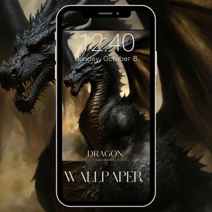 Phone wallpaper, dragon wall paper, digital download, fantasy phone wallpaper, dragon download