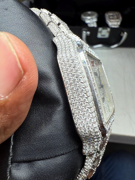 VVS Moissanite Diamond Watch, Iced Out Men's Automatic Movement Wristwatch, Luxury Diamond Watch For Him, Hip Hop Jewelry For Him