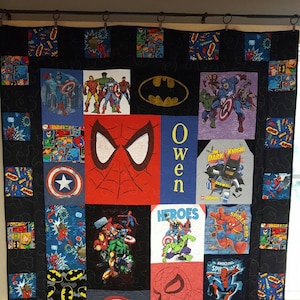 Custom Super Hero T-Shirt Quilt: Personalized Keepsake