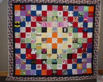 CUSTOM ORDERS for Quilts made from your 6.5"-7.5" square Tshirts or other clothing ~ All Sizes