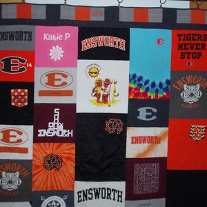 CUSTOM ORDER for Twin size Patchwork Quilts made from your Tshirts 20-25 Tshirts image 2