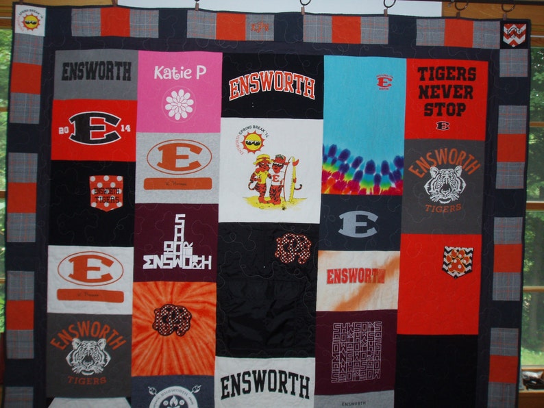 CUSTOM ORDER for Twin size Patchwork Quilts made from your Tshirts 20-25 Tshirts image 2