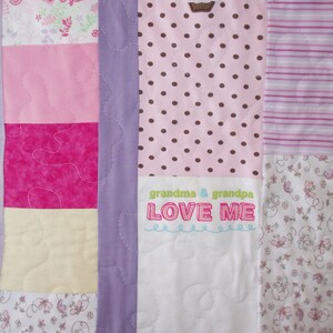 Small Throw size Patchwork Quilt made from baby clothes CUSTOM ORDERS image 4