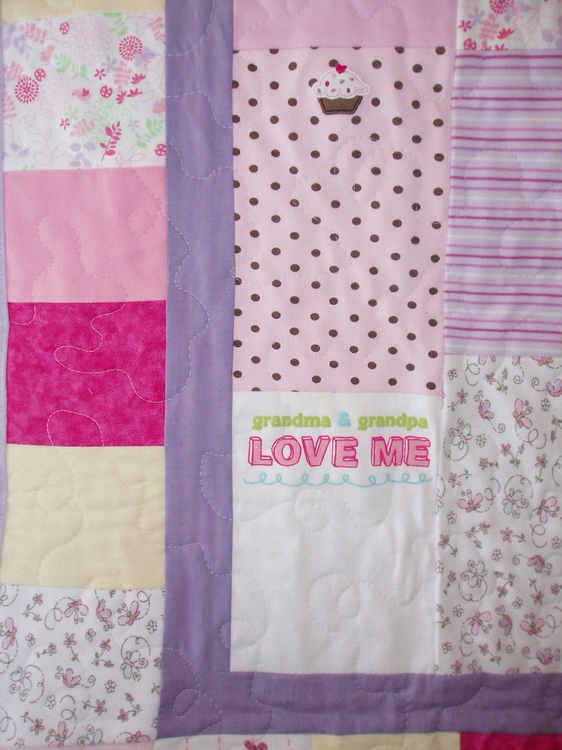 Small Throw size Patchwork Quilt made from baby clothes CUSTOM ORDERS image 4