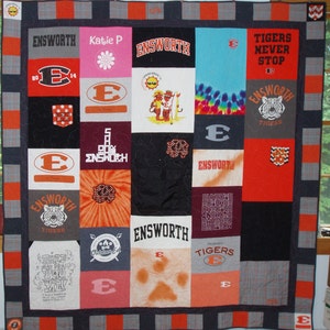 CUSTOM ORDER for Twin size Patchwork Quilts made from your Tshirts 20-25 Tshirts image 1