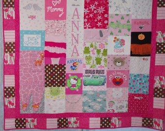 CUSTOM ORDERS ~ Large Throw Size Quilt made from Clothes