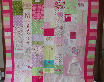 CUSTOM ORDERS for Full size quilt made from clothing