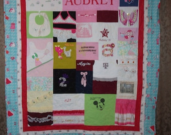 Small Throw Size Quilt made from YOUR clothes ~ CUSTOM ORDERS