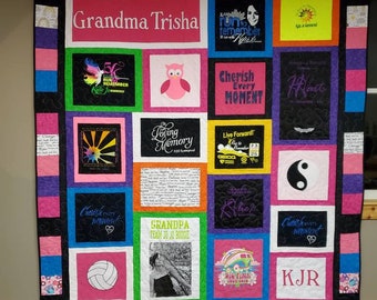 CUSTOM ORDERS for Double/Full size Patchwork Style Tshirt Quilt