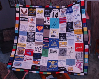 King size Patchwork Tshirt Quilt - CUSTOM ORDERS