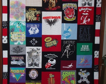 Twin Size Patchwork Style Tshirt Quilt ~ MADE TO ORDER