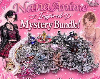 Nana Anime Punk Schmuck Mystery Bundle: Saturn versilberte Ringe, Armbänder & Halsketten