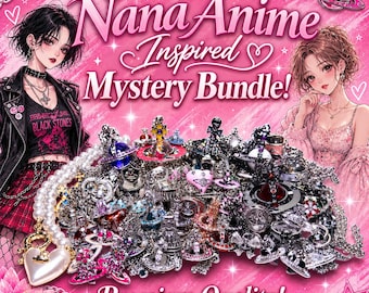 Zestaw tajemniczej biżuterii punkowej Nana Anime: srebrne pierścienie, bransoletki i naszyjniki Saturn