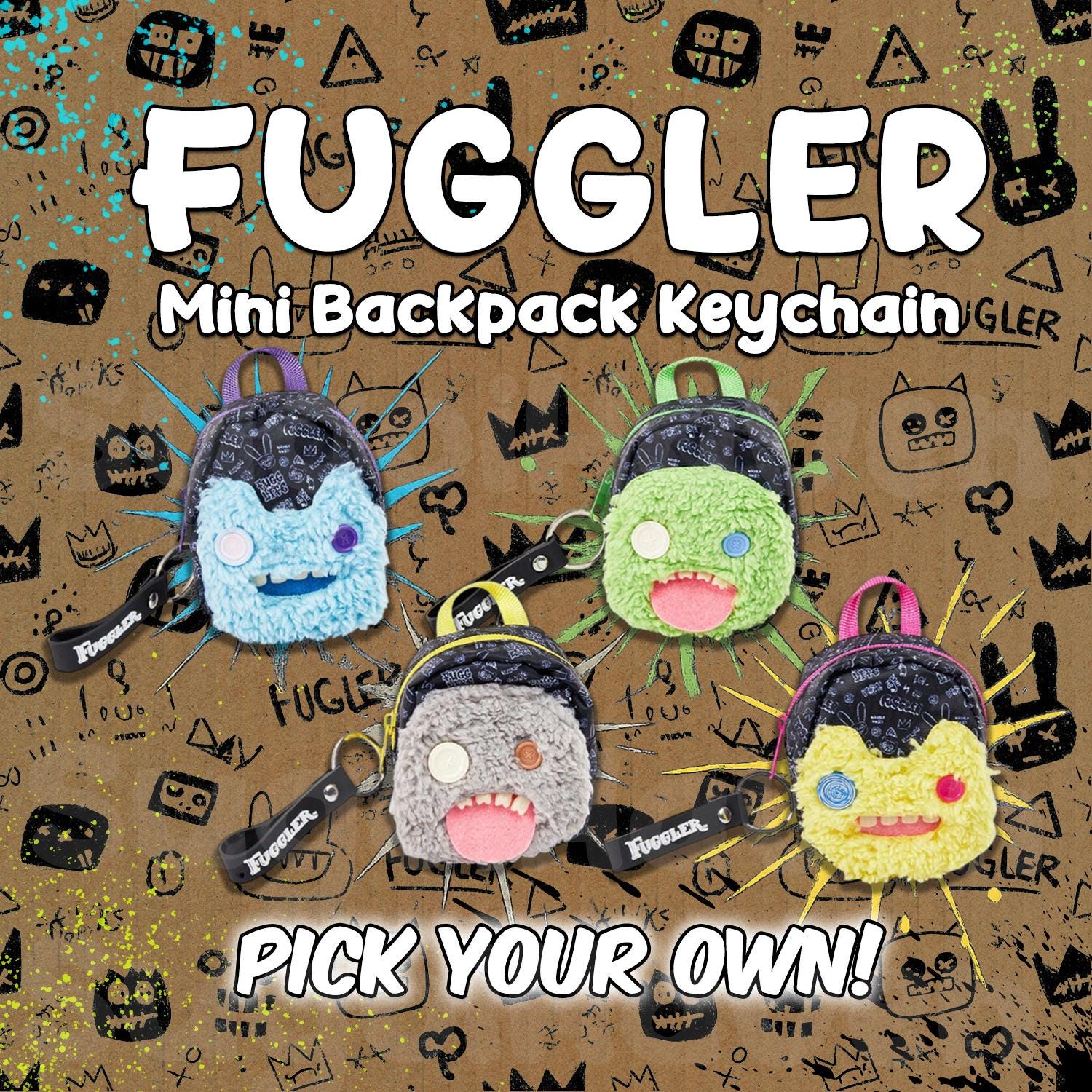 Fuggler Mini Backpack Keychain: Funny Ugly Monster Bag Charm With ...