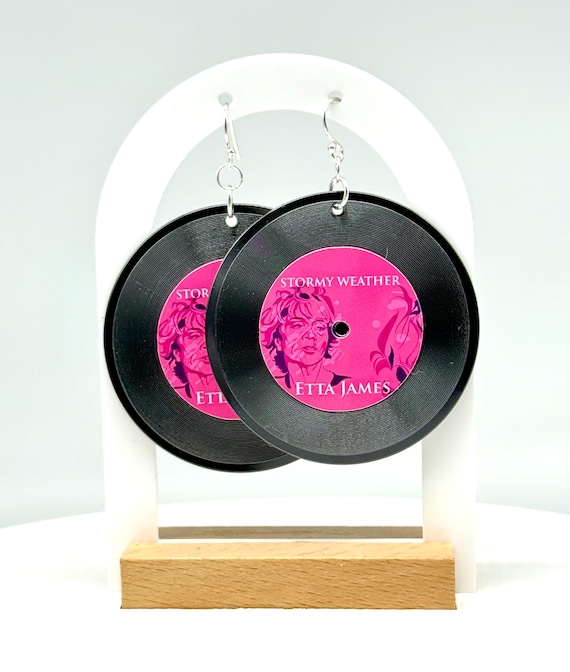Custom Album Cover Vinyl Record Earrings: 14K Gold, Sterling Silver, or Steel