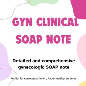 Women's Health/gyn SOAP Note Template - Etsy