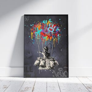 Balloon Canvas, Balloon Poster, Banksy Art, Wall Art Canvas Design, Ready To Hang Decoration