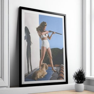 Retro Woman Canvas Print: Feminist Wall Art, Black and White Fashion