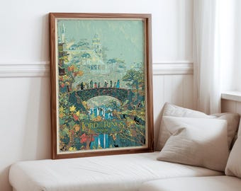 Fantasy Fellowship Canvas Wall Art, Epic Journey Poster, Fantasy Movie Inspired
