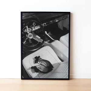 Vintage Heels Poster, Vintage Aesthetic Woman, vintage car poster, black and white vintage print, vintage fashion print, fashion poster
