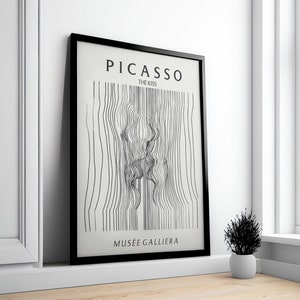 Picasso Der Kuss, Ausstellung Wand Kunst Druck, Abstrakte Vintage Minimalistische Geschenk Idee, Blaue Galerie Wand Haus Deko